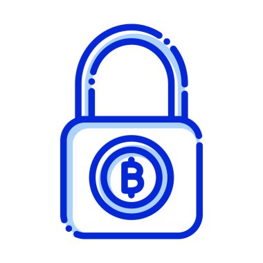  Kilit, bitcoin şifrelemesi, bitcoin kilidi, tam olarak düzenlenebilir bitcoin vektör simgeleri
