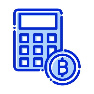 Hesaplama, bitcoin, bitcoin hesap makinesi, hesaplama makinası tamamen düzenlenebilir vektör simgeleri