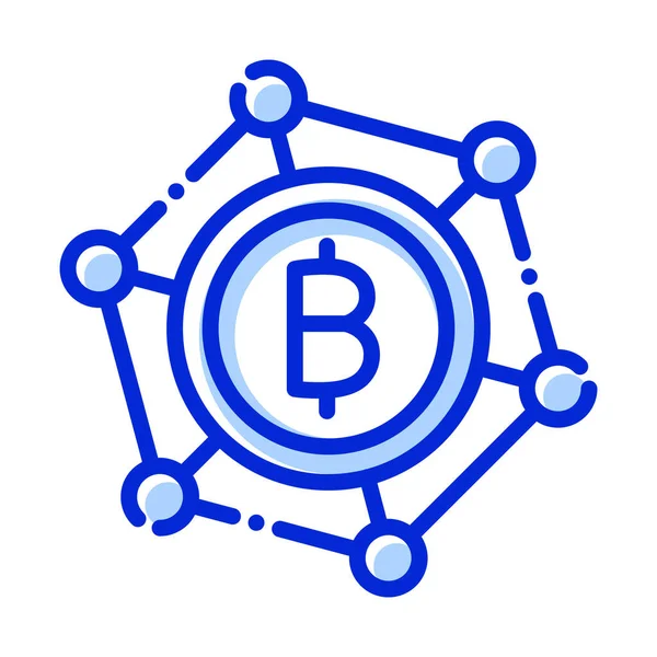 Bitcoin Club Bitcoin Netwerk Blockchain Bitcoin Structuur Volledig Bewerkbare Vector — Stockvector