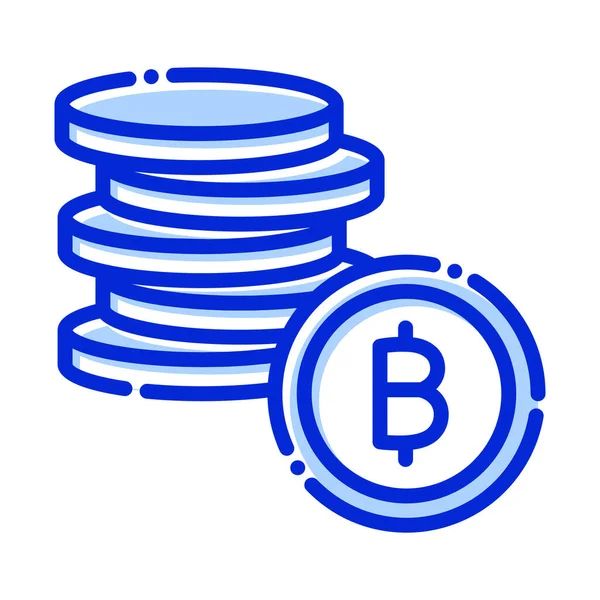 Bitcoins Κέρματα Νόμισμα Στοίβα Bitcoins Πλήρως Επεξεργάσιμο Εικονίδια Φορέα — Διανυσματικό Αρχείο