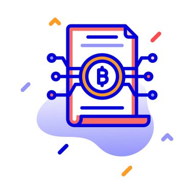 Beyaz kağıt, bitcoin kağıt, belgeler, tamamen düzenlenebilir blok zinciri vektör simgeleri