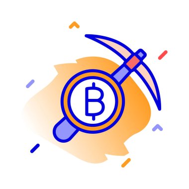 Bitcoin, bitcoin madenciliği, madencilik, kripto para birimi madenciliği tamamen düzenlenebilir vektör simgeleri