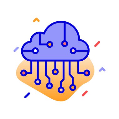 Bulut hesaplama, bulut teknolojisi, bulut madenciliği, tamamen düzenlenebilir vektör simgelerinin hesaplanması