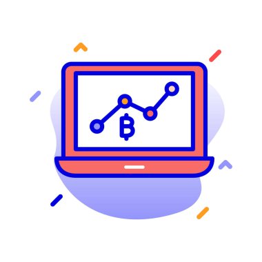 Bitcoin madencilik karlılığı, bitcoin karı, bitcoin ticareti, bitcoin grafiği, tamamen düzenlenebilir vektör simgeleri