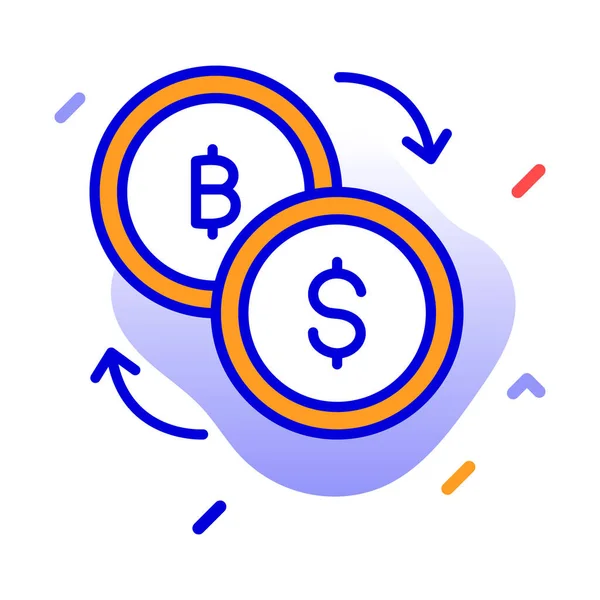 Bitcoin Exchange Bitcoin Coins Dollar Voll Editierbare Vektorsymbole — Stockvektor