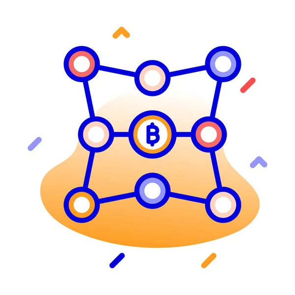 Blockchain Netzwerk Bitcoin Konsortium Blockchain Vollständig Editierbare Vektorsymbole — Stockvektor