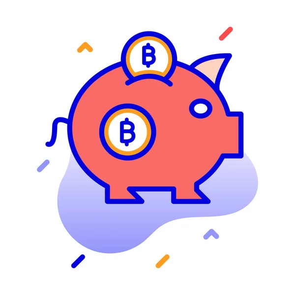 Τράπεζες Bitcoin Επένδυση Bitcoin Ανταλλαγή Bitcoin Piggy Τράπεζα Bitcoin Πλήρως — Διανυσματικό Αρχείο