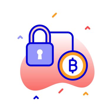 Bitcoin güvenliği, bitcoin işlem ağı, engelleme zinciri güvenliği, kripto para birimi tam olarak düzenlenebilir vektör simgeleri