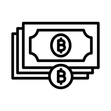 Bitcoin nakit, para, bitcoin, kripto para tam olarak düzenlenebilir vektör simgeleri