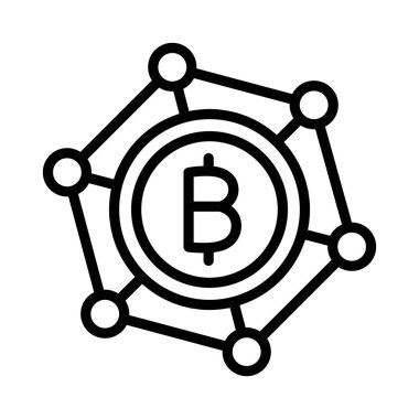 Bitcoin kulübü, bitcoin ağı, engelleme zinciri, bitcoin yapısı tamamen düzenlenebilir vektör simgeleri