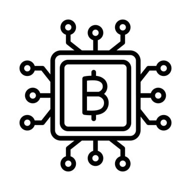 Bitcoin işlemci, işlemci madenciliği, fpga madenciliği, Cpu tamamen düzenlenebilir vektör simgeleri