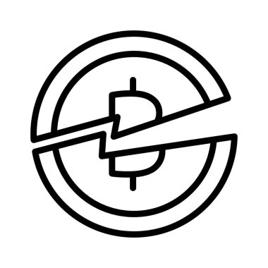 Bitcoin, bitcoin ikiye bölünmüş, bitcoin yarılanma, bitcoin madenciliği tamamen düzenlenebilir vektör simgeleri