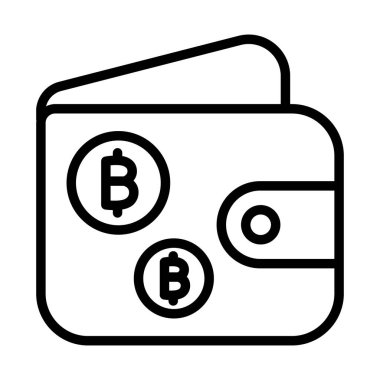 Bitcoin eşdeğeri, cüzdan, bitcoin cüzdan, para tamamen düzenlenebilir vektör simgeleri
