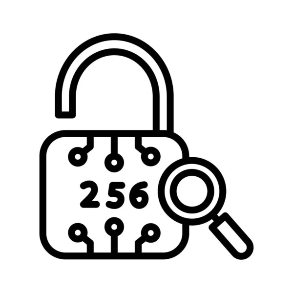 Lock Cryptografische Hash Cryptografisch Algoritme Veilige Hash Volledig Bewerkbare Vector — Stockvector