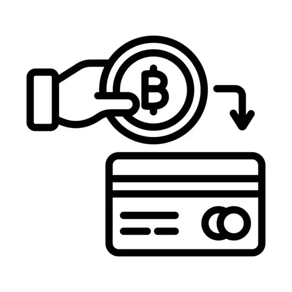 Bitcoin Hotovost Bitcoin Platba Bitcoin Transakce Kreditní Karta Plně Editovatelné — Stockový vektor