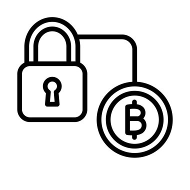 Bitcoin güvenliği, bitcoin işlem ağı, engelleme zinciri güvenliği, kripto para birimi tam olarak düzenlenebilir vektör simgeleri