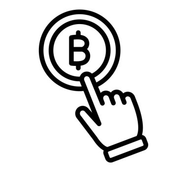 İnternet reklamcılığı, tıklama başına ödeme, tıklama başına maliyet, bitcoin tam olarak düzenlenebilir vektör simgeleri