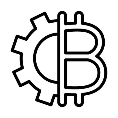 Alternatif para birimi, bitcoin, şifreleme para birimi, dijital para birimi tamamen düzenlenebilir vektör simgeleri