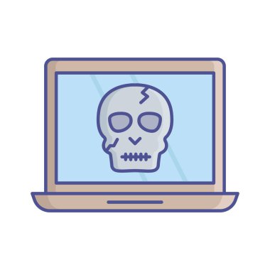 Virüslü bilgisayar Kolayca değiştirebilen veya düzenleyebilen vektör simgesini doldur