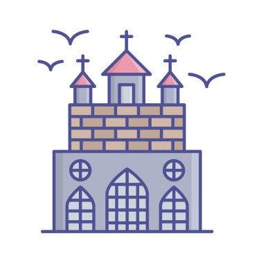 Lanetli konak Kolayca değiştirebilen veya düzenleyebilen vektör simgesini doldur