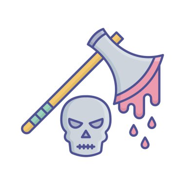 Cadılar Bayramı balta doldurma vektör simgesi kolayca düzenleyebilirsiniz