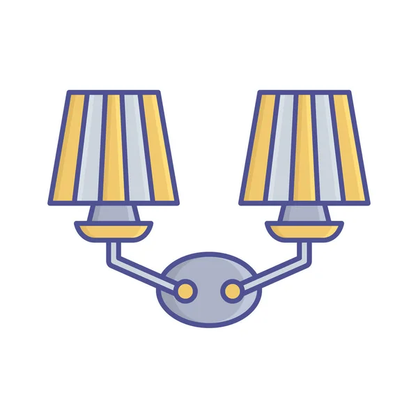 Настенная Лампа Заполнить Вектор Значок Который Легко Изменять Редактировать — стоковый вектор