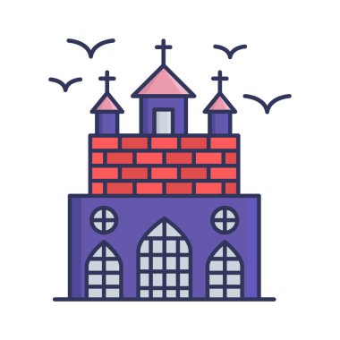 Lanetli Konak Dolu - Resimlendirme vektör simgesi Kolayca düzenleyebilen