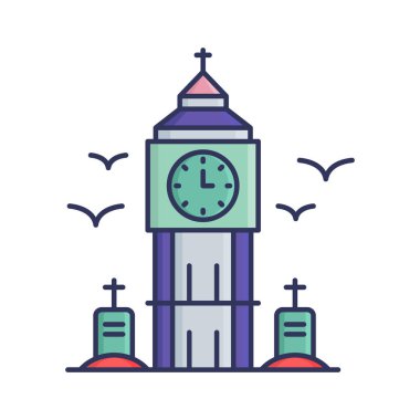 Gravstone Doldurma - İllüstrasyon vektör simgesi Kolayca düzenleyebilen