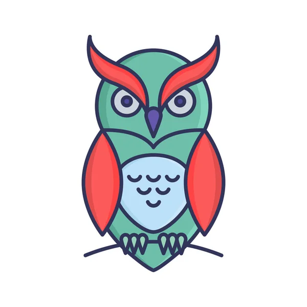 Evil Owlfill Εικονογράφηση Διάνυσμα Εικονίδιο Που Μπορεί Εύκολα Τροποποιήσει Επεξεργαστείτε — Διανυσματικό Αρχείο