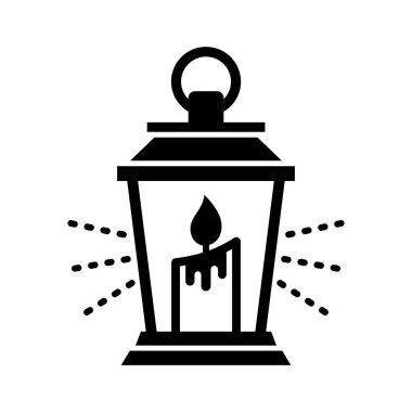 Kolayca değiştirebilen ya da düzenleyebilen vintage lanternGlyph vektör simgesi