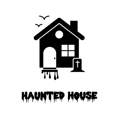 Başlık vektör simgesi ile Cadılar Bayramı ev sembolü kolayca düzenlenebilir ya da düzenlenebilir