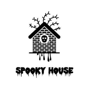 Başlık vektör simgesi ile Cadılar Bayramı ev sembolü kolayca düzenlenebilir ya da düzenlenebilir