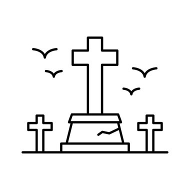GravestoneLine vektör simgesi kolayca değiştirilebilir ya da düzenlenebilir