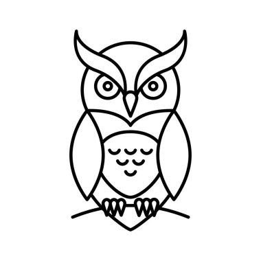 Kolayca değiştirebilen veya düzenleyebilen kötü baykuş çizgisi vektör simgesi