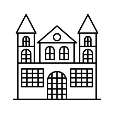 Kolayca değiştirebilen ya da düzenleyebilen Korku Ev Satırı vektör simgesi