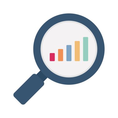 Kolayca düzenleyebilen ve düzenleyebilen grafik araştırması Düz vektör simgesi