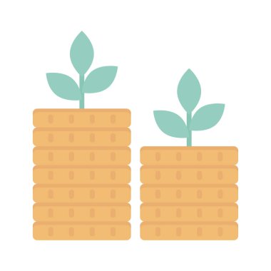 Para ekili sikkeler düz vektör simgesi kolayca değiştirebilir ya da düzenleyebilir