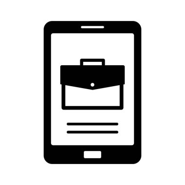 Kolayca değiştirilebilen veya düzenlenebilen mobil fon- glif vektör simgesi