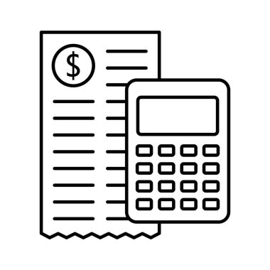  Bill hesap Çizgisi vektör simgesi kolayca değiştirilebilir veya düzenlenebilir