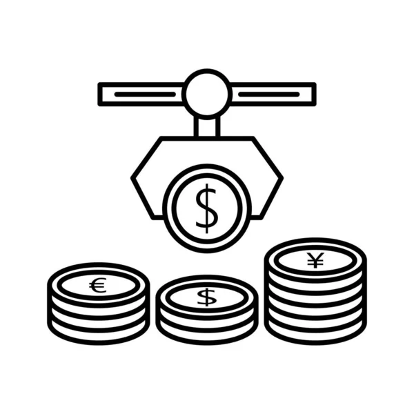 Valeur Des Devises Icône Vectorielle Ligne Qui Peut Facilement Modifier — Image vectorielle