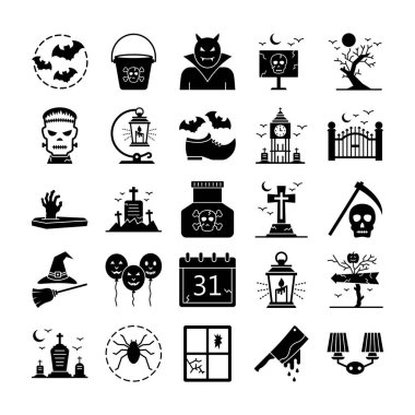 Cadılar Bayramı izole edilmiş her bir simge kolayca değiştirilebilir veya düzenlenebilir