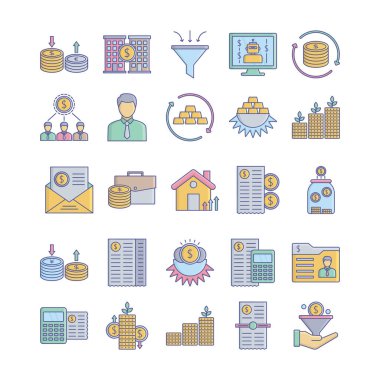  Fund Management Fill Vector icon set every single icon be easily modified or edited in any shape or colors clipart