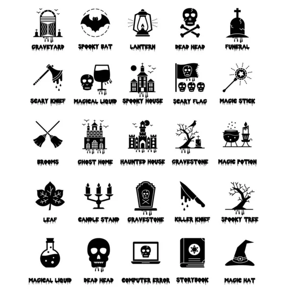 Halloween Aislado Cada Icono Puede Modificar Editar Fácilmente — Archivo Imágenes Vectoriales