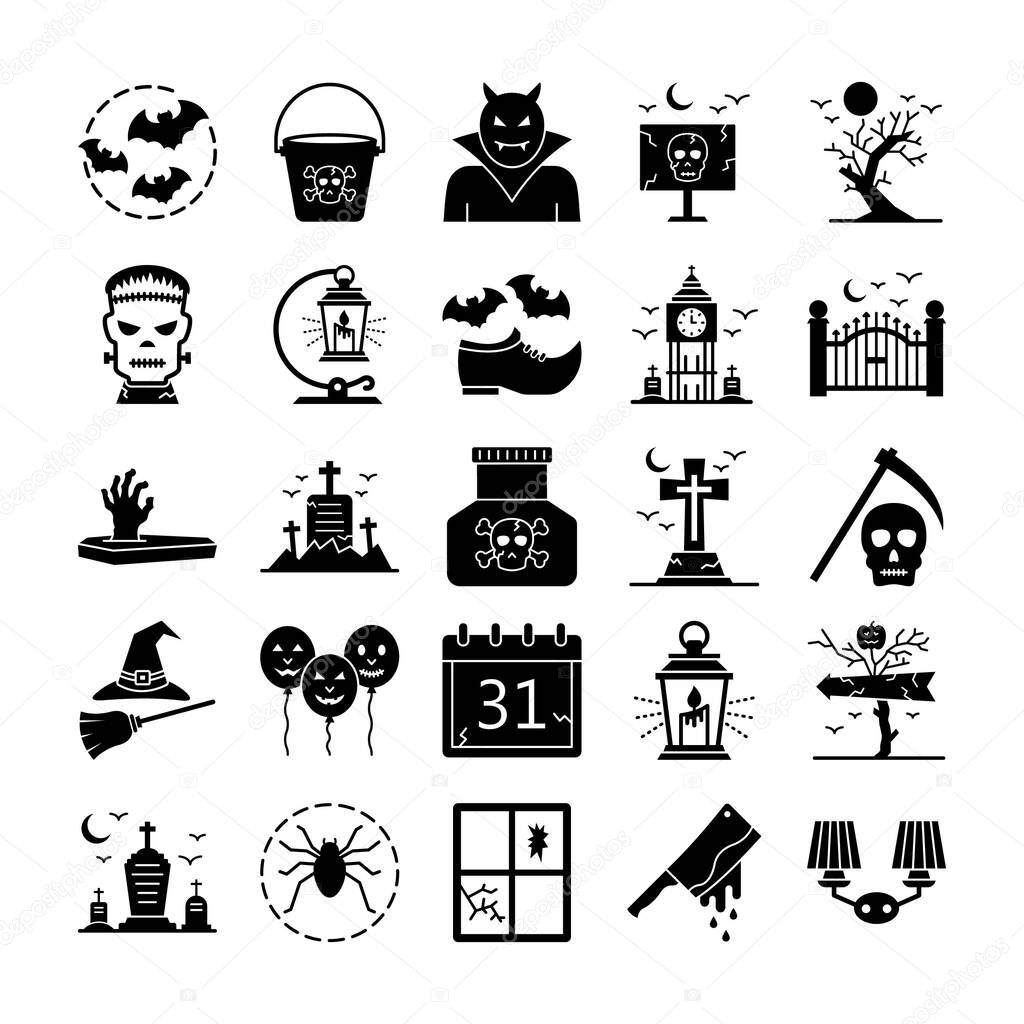Halloween Isolated  every single icon can be easily modify or edit