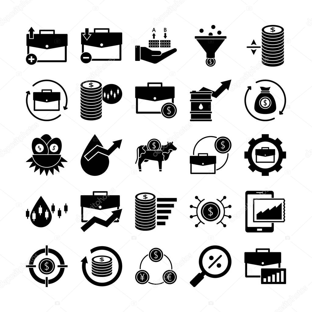  Fund Management Glyph Vector icon set every single icon be easily modified or edited in any shape or colors