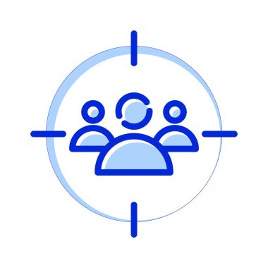 Hedef kitle, izleyici, müşteri, hedef tamamen düzenlenebilir vektör simgeleri