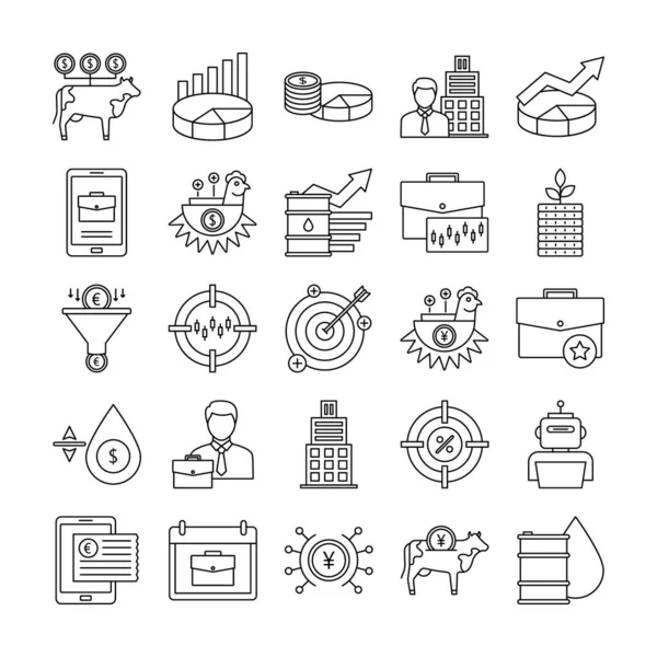 Fund Management Line Vector Icon Set Every Single Icon Easily — Stock Vector