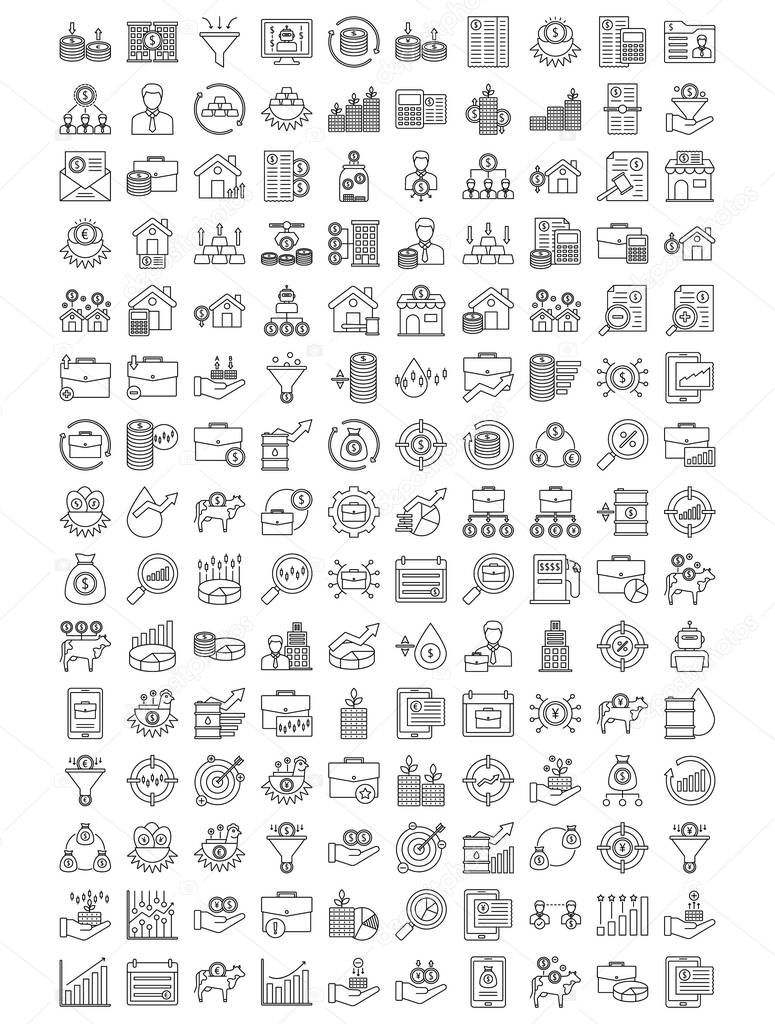  Fund Management Line Vector icon set every single icon be easily modified or edited in any shape or colors