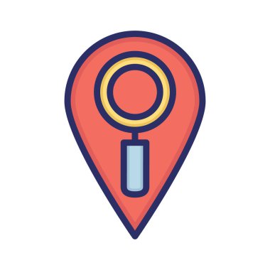 Yerel seo, seo, pin, tam olarak düzenlenebilir vektör simgelerini büyüt