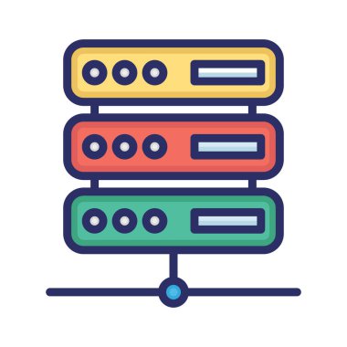 Sunucu, çevrimiçi sunucu, sunucu ağı, tamamen düzenlenebilir vektör simgelerine ev sahipliği yapıyor